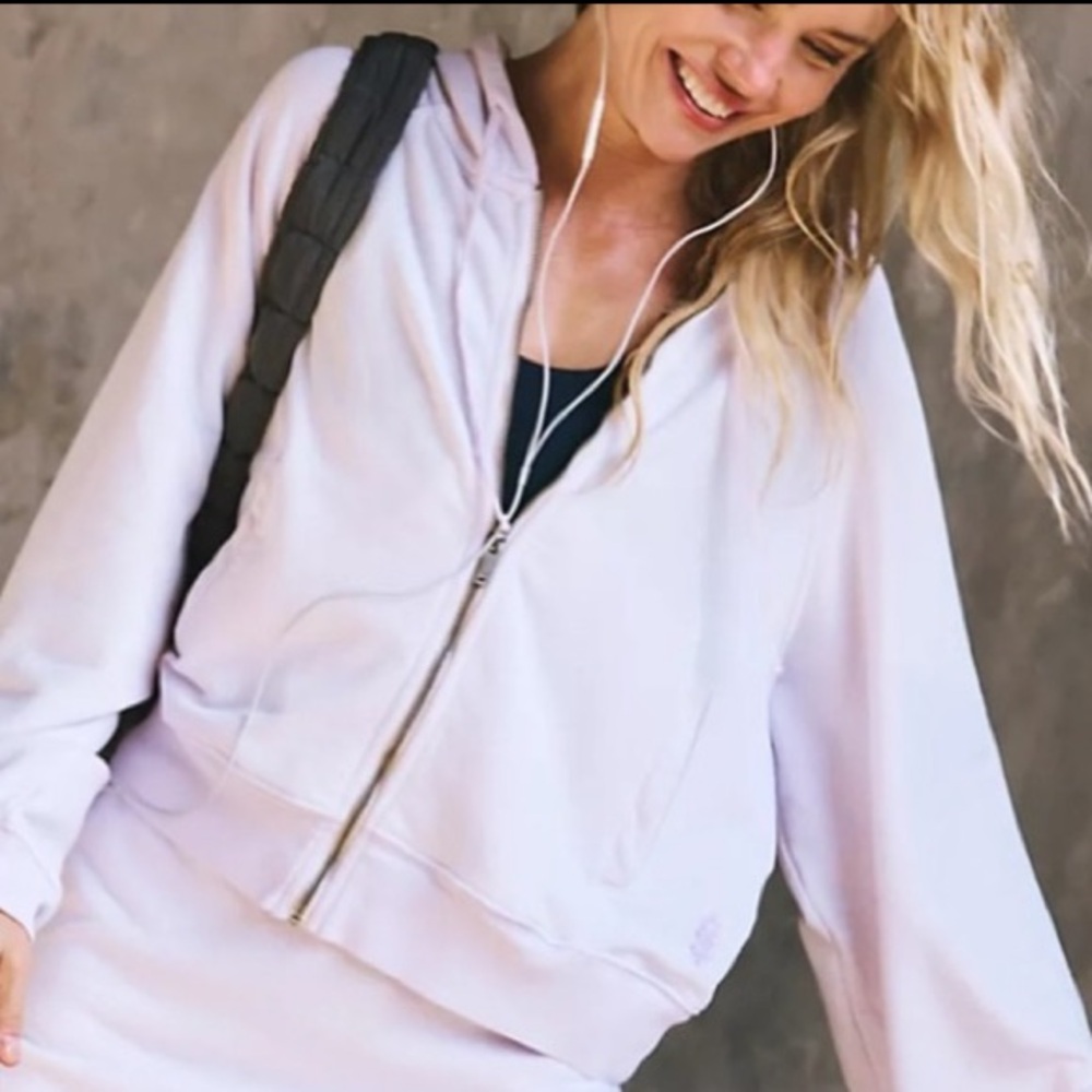 Free People Hoodie Zip-Up Hoodie Lavender Medium to Large NWOT